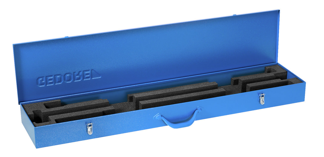 Maleta metálica Gedore para Dremometer 1" abierta con espacio para accesorios