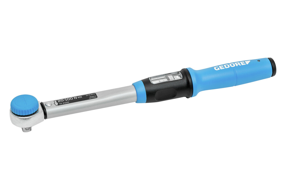 Llave dinamométrica GEDORE Torcofix K 1/2" con escala micrométrica, primer plano