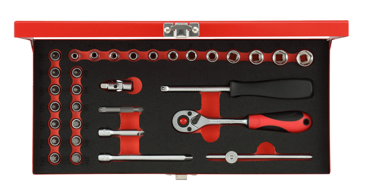 GEDORE red R49014033 - Jeu de douilles 1/4", 4-13 mm, 33 pièces