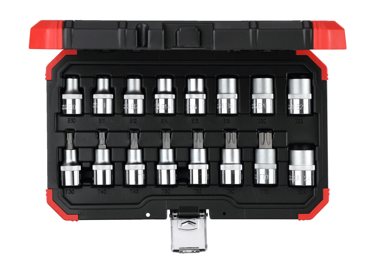 R68003016 - Juego de llaves de vaso 1/2" TX E10-24 T30-70, 16 piezas