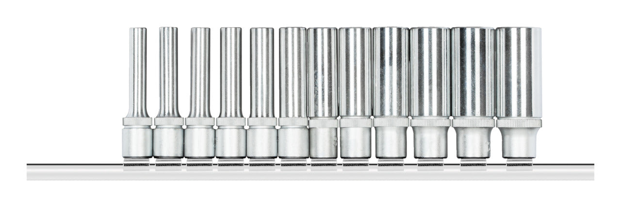GEDORE red R41008012 - Jeu de douilles hexagonales 1/4" avec rail, 12 pièces
