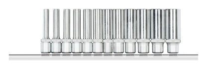 GEDORE red R41008012 - Jeu de douilles hexagonales 1/4" avec rail, 12 pièces