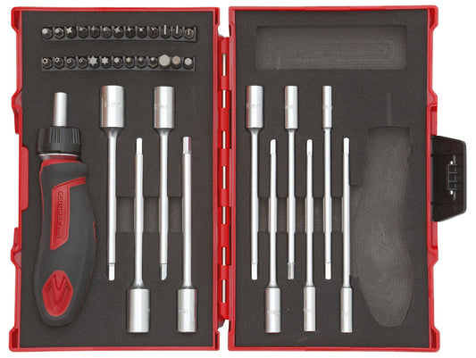 GEDORE red R49005037 - Jeu d'outils avec cliquet en T 1/4", 37 pièces