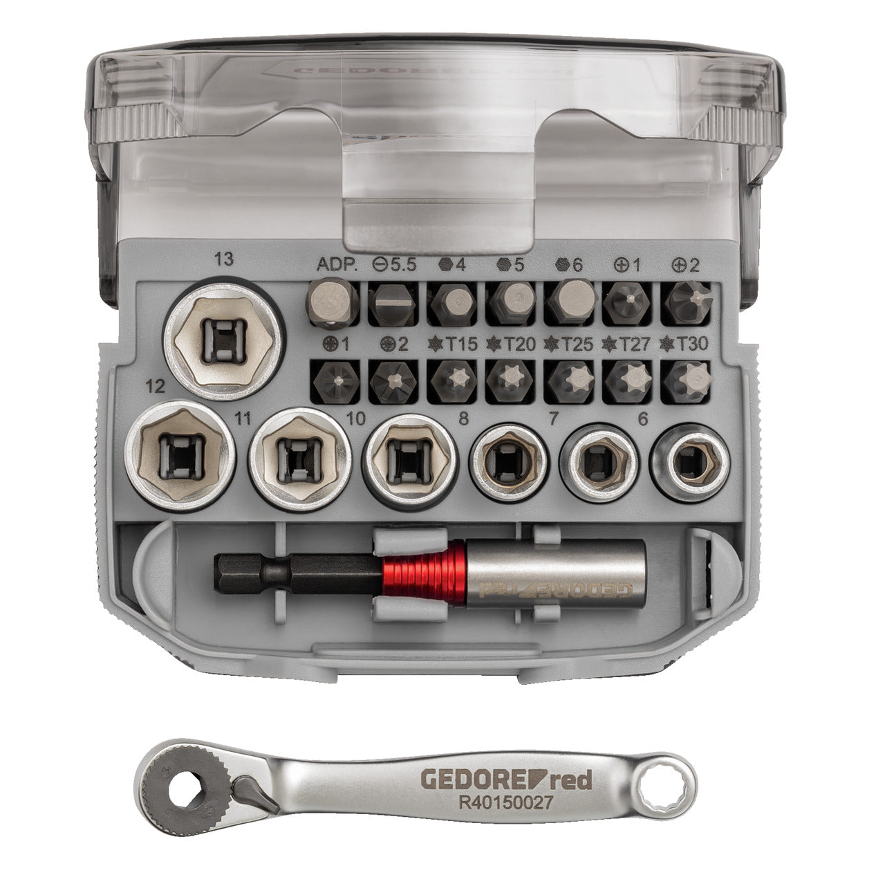GEDORE red R49005023 - Jeu de douilles et embouts 1/4" 6-13 mm, 23 pièces