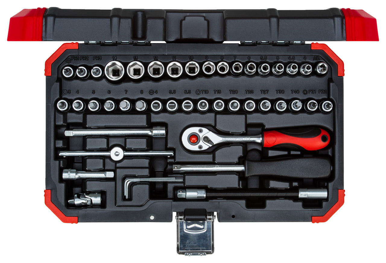 GEDORE red R49003046 - Jeu de douilles 1/4" 4-14 mm, 46 pièces