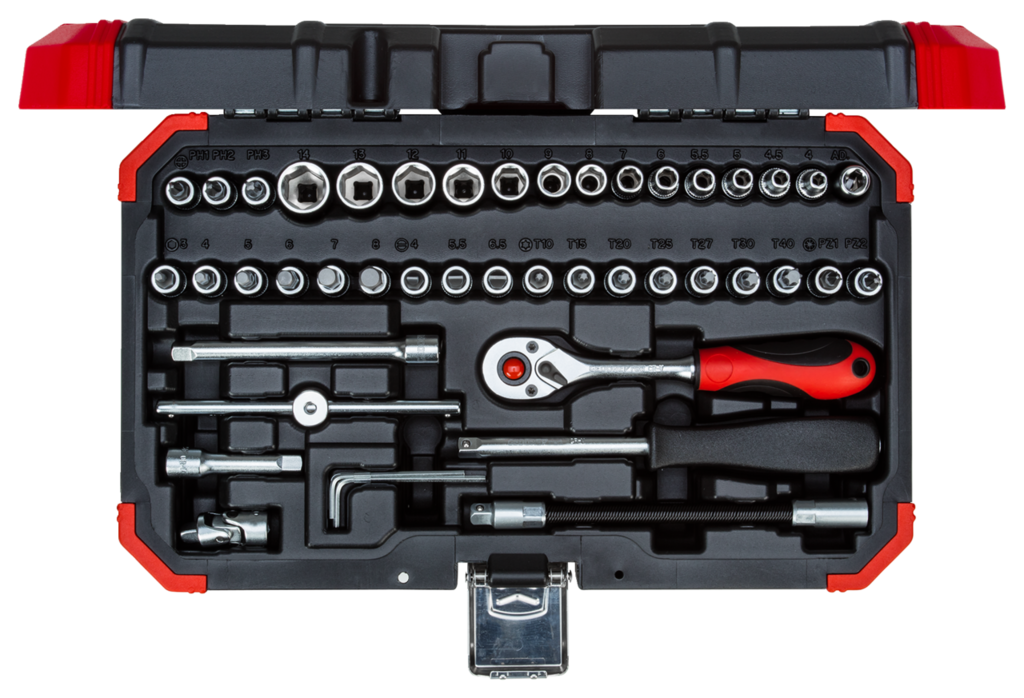 GEDORE red R49003046 - Jeu de douilles 1/4" 4-14 mm, 46 pièces