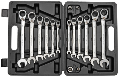 GEDORE red R07203016 - Jeu de 12 clés mixtes à cliquet avec 4 adaptateurs pour embouts et douilles