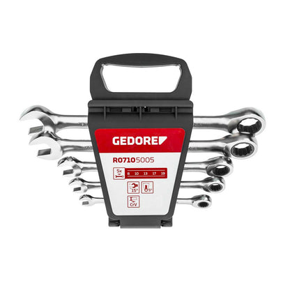 GEDORE red R07105005 - Jeu de 5 clés mixtes à cliquet, 8-19 mm