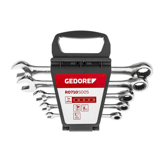 GEDORE red R07105005 - Jeu de 5 clés mixtes à cliquet, 8-19 mm