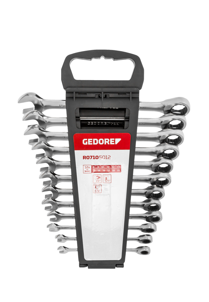 GEDORE red R07105012 - Jeu de 12 clés mixtes à cliquet, 8-19 mm