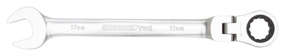 Llave combinada de carraca articulada, 8 mm