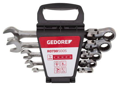 GEDORE red R07305005 - Jeu de clés mixtes à cliquet articulées 8-19 mm