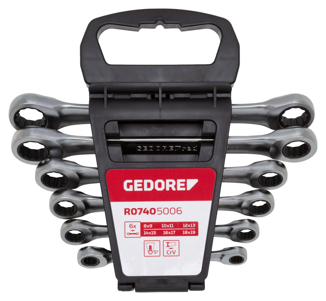 GEDORE red R07405006 - Jeu de 6 clés à cliquet polygonales doubles 8-19 mm