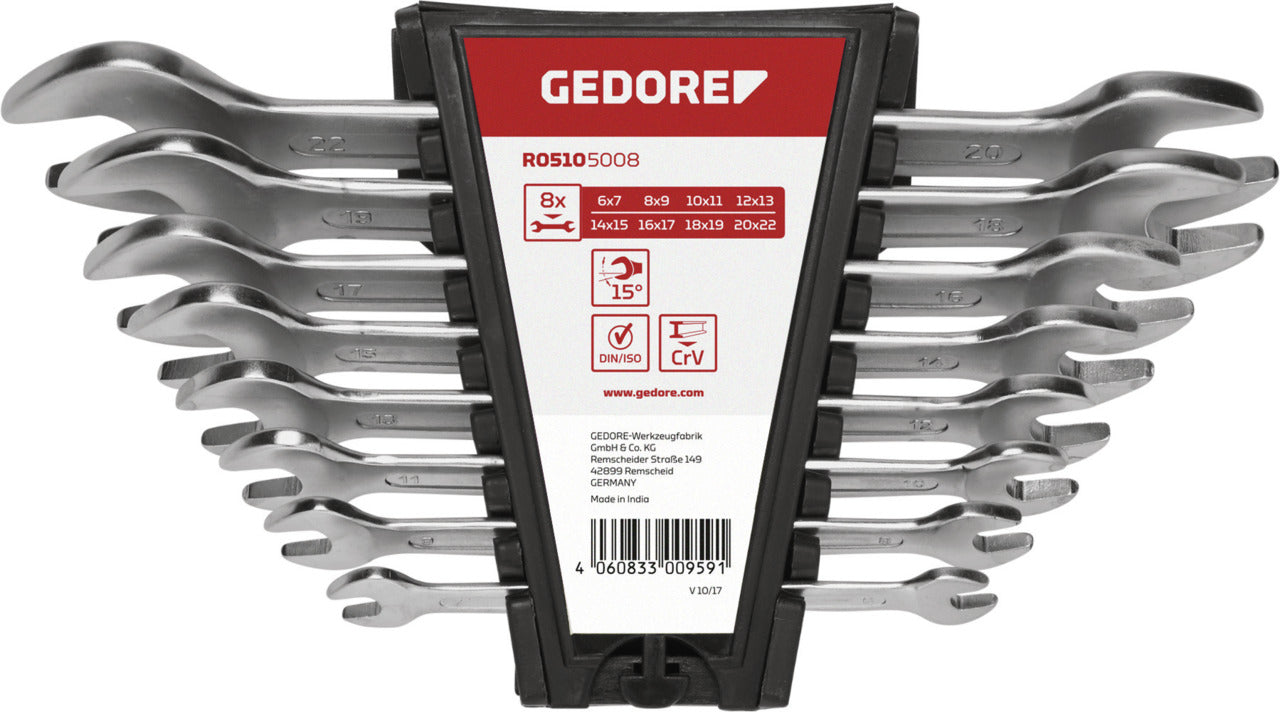 GEDORE red R05105008 - Jeu de 8 clés plates, 6-22 mm