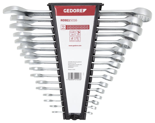 GEDORE red R09115016 - Jeu de clés mixtes en pouces AF 1/4"-1.1/4", 16 pièces
