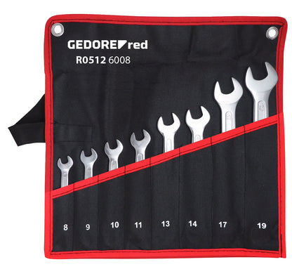 GEDORE red R05126008 - Jeu de 8 clés plates, modèle court, 6-22 mm