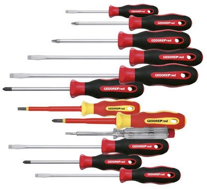 GEDORE red R38002012 - Jeu de 12 tournevis plats + PH + PZ