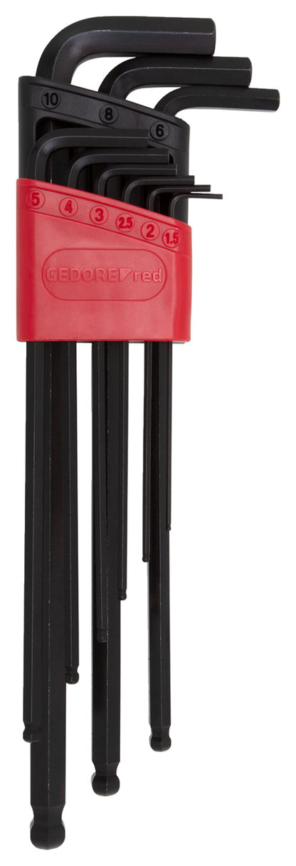 GEDORE red R36675009 - Jeu de clés Allen à tête sphérique, hexagonales, 1,5-10 mm, 9 pièces