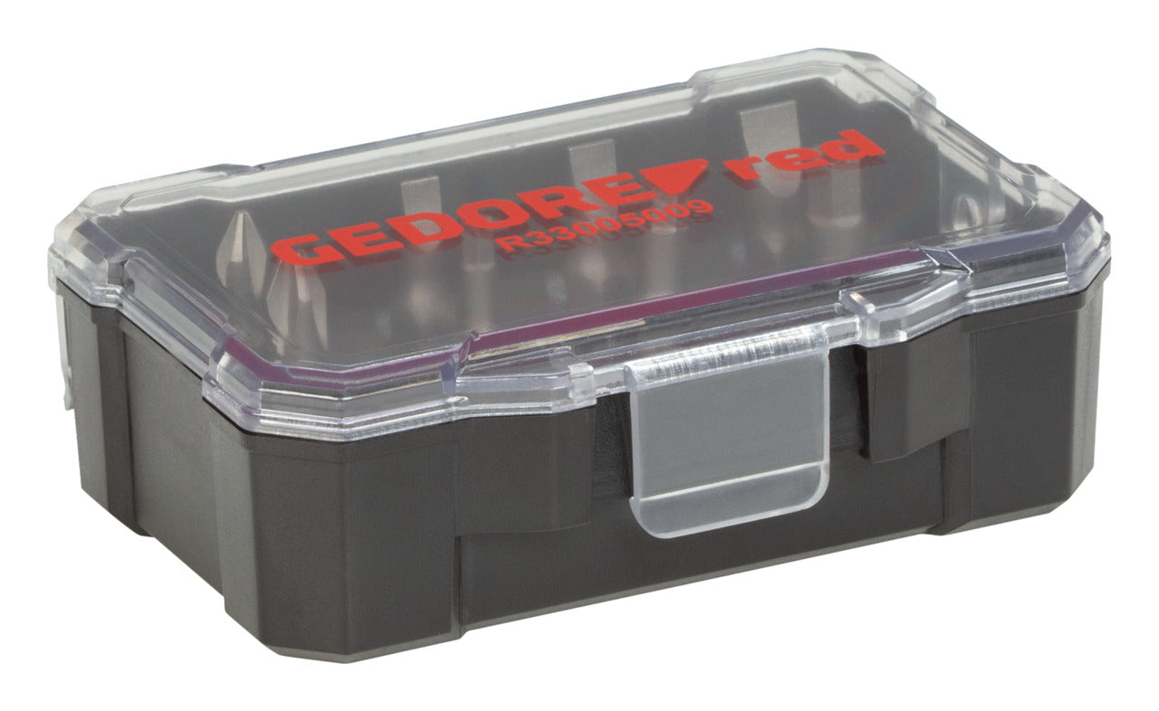 GEDORE red R33005009 - Jeu de 9 embouts 1/4" PH+SL+hexagonaux avec porte-embouts magnétique.