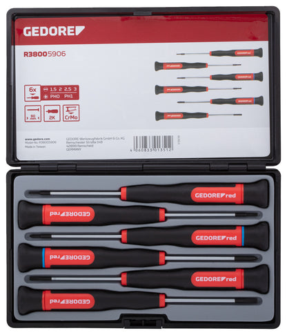 GEDORE red R38005906 - Jeu de 6 tournevis électroniques PH + plats