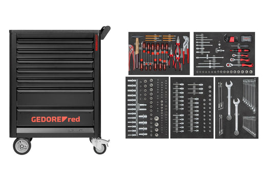 GEDORE red R22071005 - Chariot à outils GEDMaster avec assortiment de 272 outils