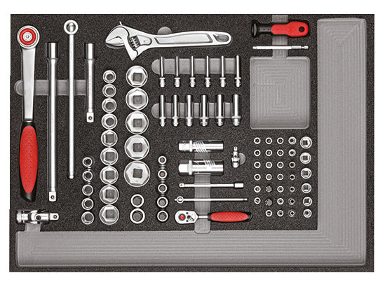GEDORE red R21010004 - Jeu d'outils en 3 modules plastiques, 129 pièces