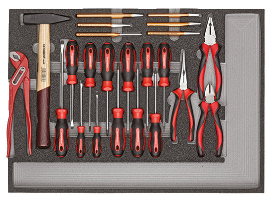 GEDORE red R21010004 - Jeu d'outils en 3 modules plastiques, 129 pièces
