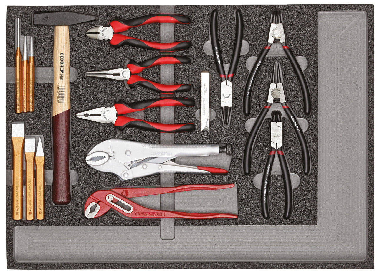 GEDORE red R22350001 - Jeu d'outils, pinces + outils de frappe, 29 pièces