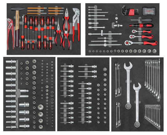 GEDORE red R22350012 - Jeu de 273 outils en 5 modules de mousse Check Tool