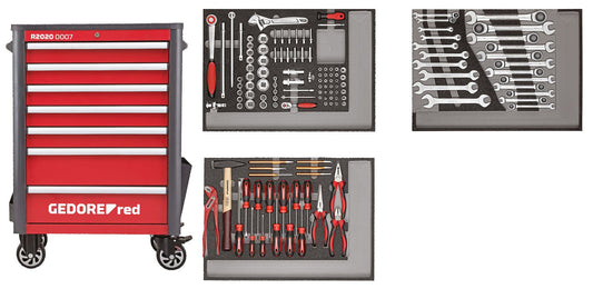 GEDORE red R22071004 - Carro de taller WINGMAN con surtido de 129 herramientas
