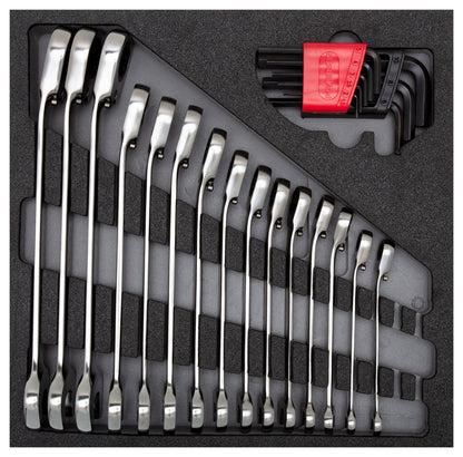 GEDORE red R22250001 - Jeu de clés combinées à cliquet et clés Allen en module