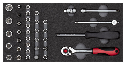 GEDORE red R22150006 - Jeu de douilles 1/4", en module CT 2/6, 37 pièces