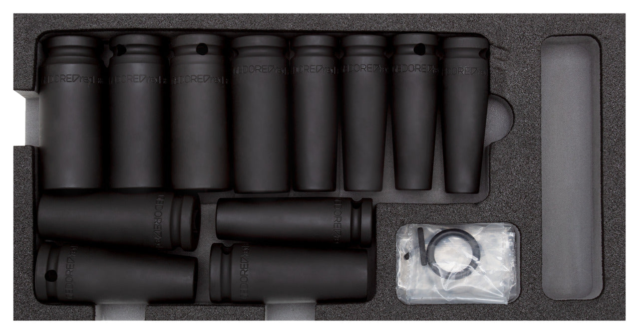 R22150012 - Llave de vaso de impacto 1/2", en módulo CT 2/6, 14 piezas