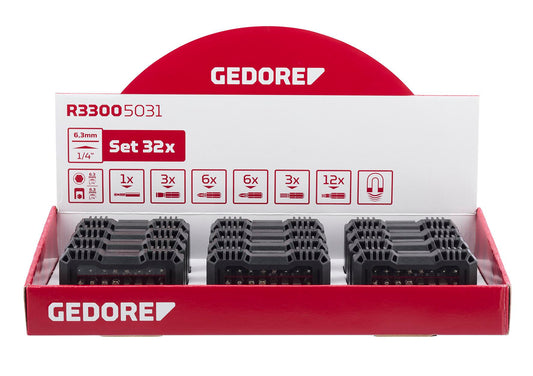 GEDORE red R33009032 - Écran 12xBit-Box 1/4 SL PH PZ TX 32 pièces