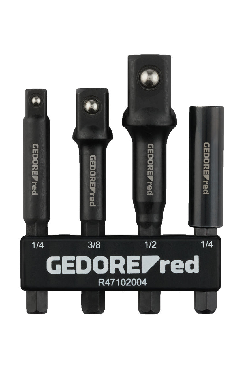 GEDORE red R47102004 - Jeu de 4 adaptateurs pour perceuses et visseuses