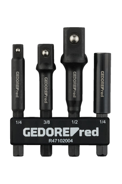 GEDORE red R47102004 - Jeu de 4 adaptateurs pour perceuses et visseuses