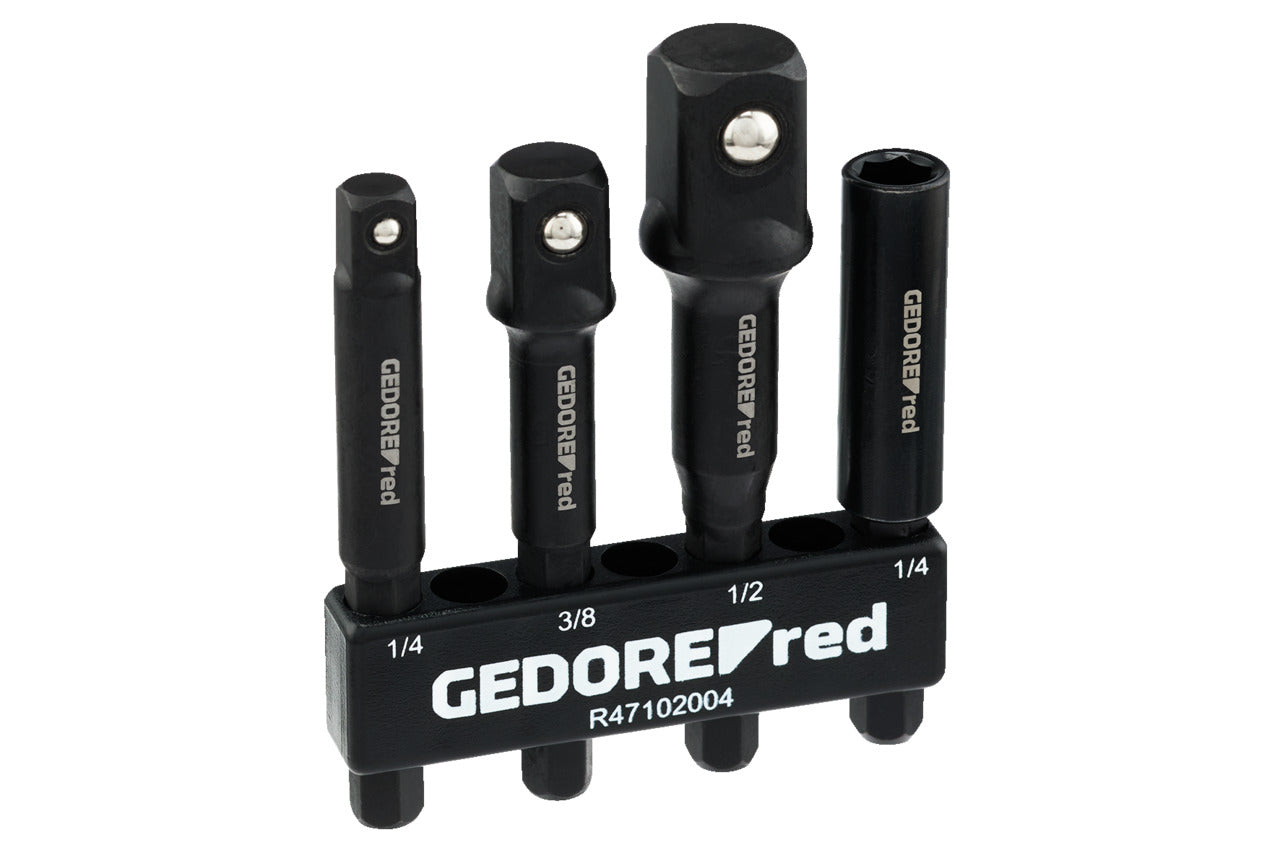 GEDORE red R47102004 - Jeu de 4 adaptateurs pour perceuses et visseuses