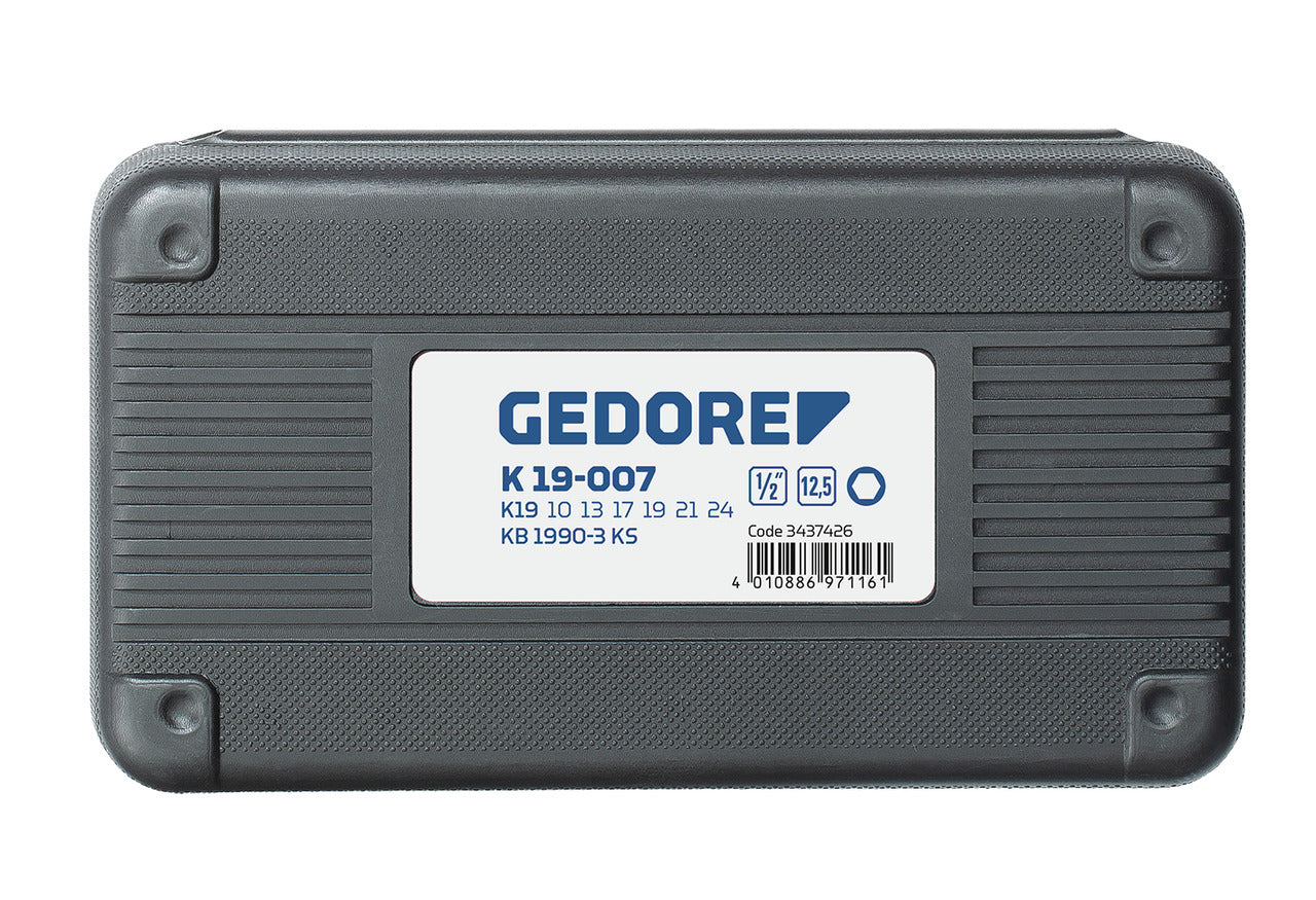 GEDORE K 19-007 - Jeu de douilles à chocs 1/2", de 10 à 24 mm