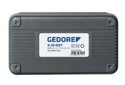 GEDORE K 19-007 - Jeu de douilles à chocs 1/2", de 10 à 24 mm
