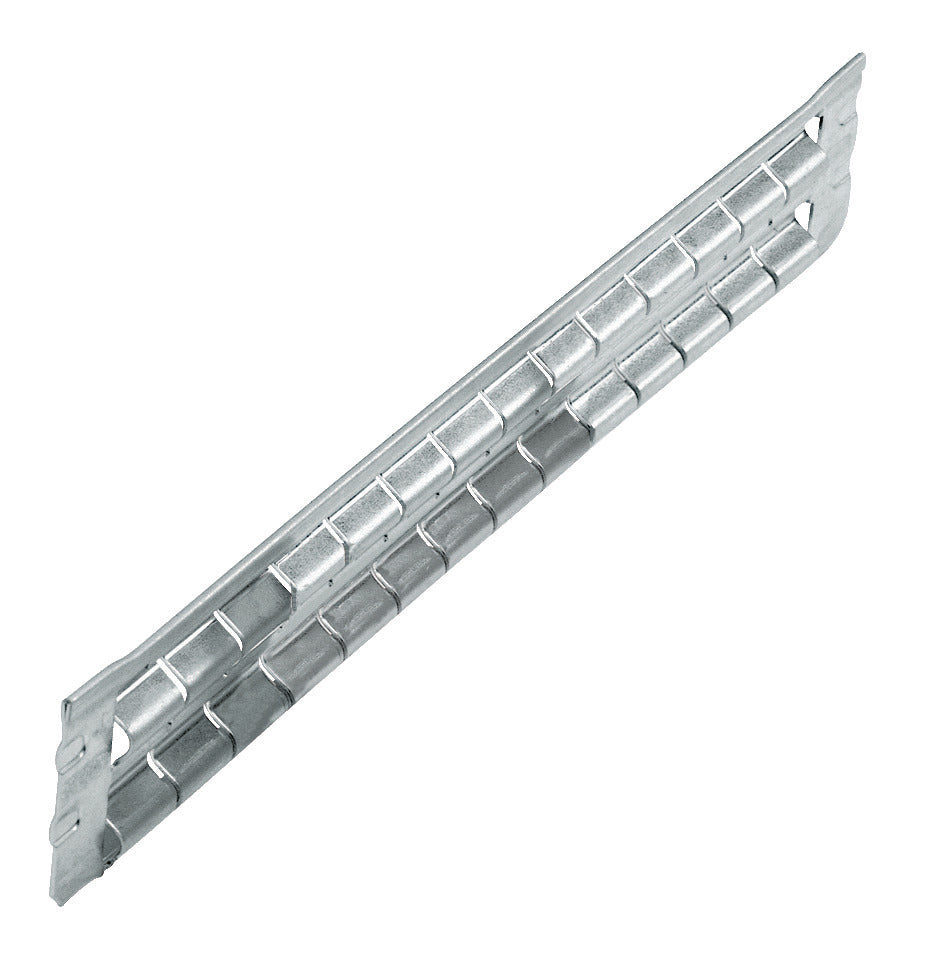 E-1504 KL/57 - Divisor longitudinal ranurado: Perfil metálico ranurado alargado con dentado lateral