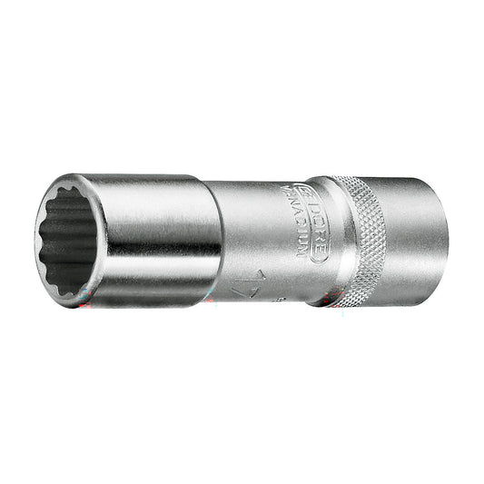 GEDORE D 19 L - Vasos de 1/2", modelo largo, perfil UnitDrive para tornillos hexagonales