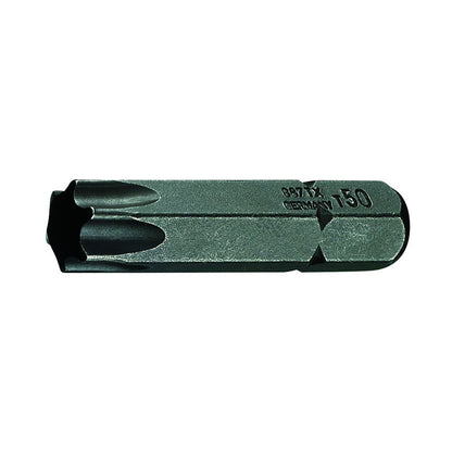 887 TX T27 - Punta destornillador 5/16" TX T27: Punta larga con perfil estrellado y vástago hexagonal, marcado T50