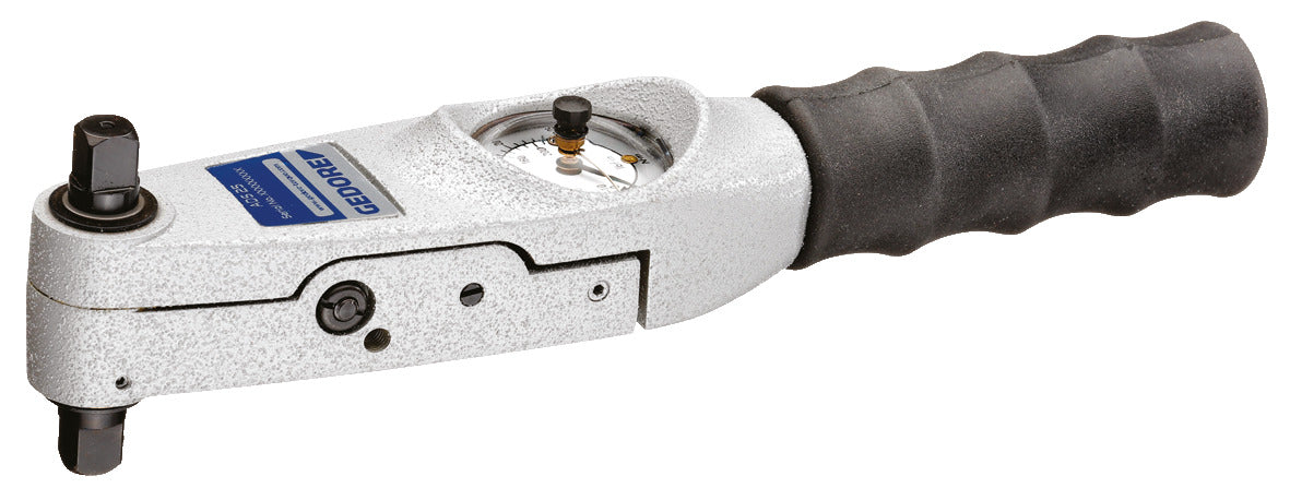 Llave dinamométrica de dial Gedore ADS 25 detalle del cabezal con carraca