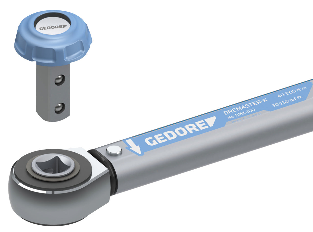 Detalle de la cabeza de cuadradillo 1/2" tipo seta de la Dremaster K DMK 200