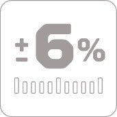 Tolerancia de precisión de ±6% en el valor de ajuste
