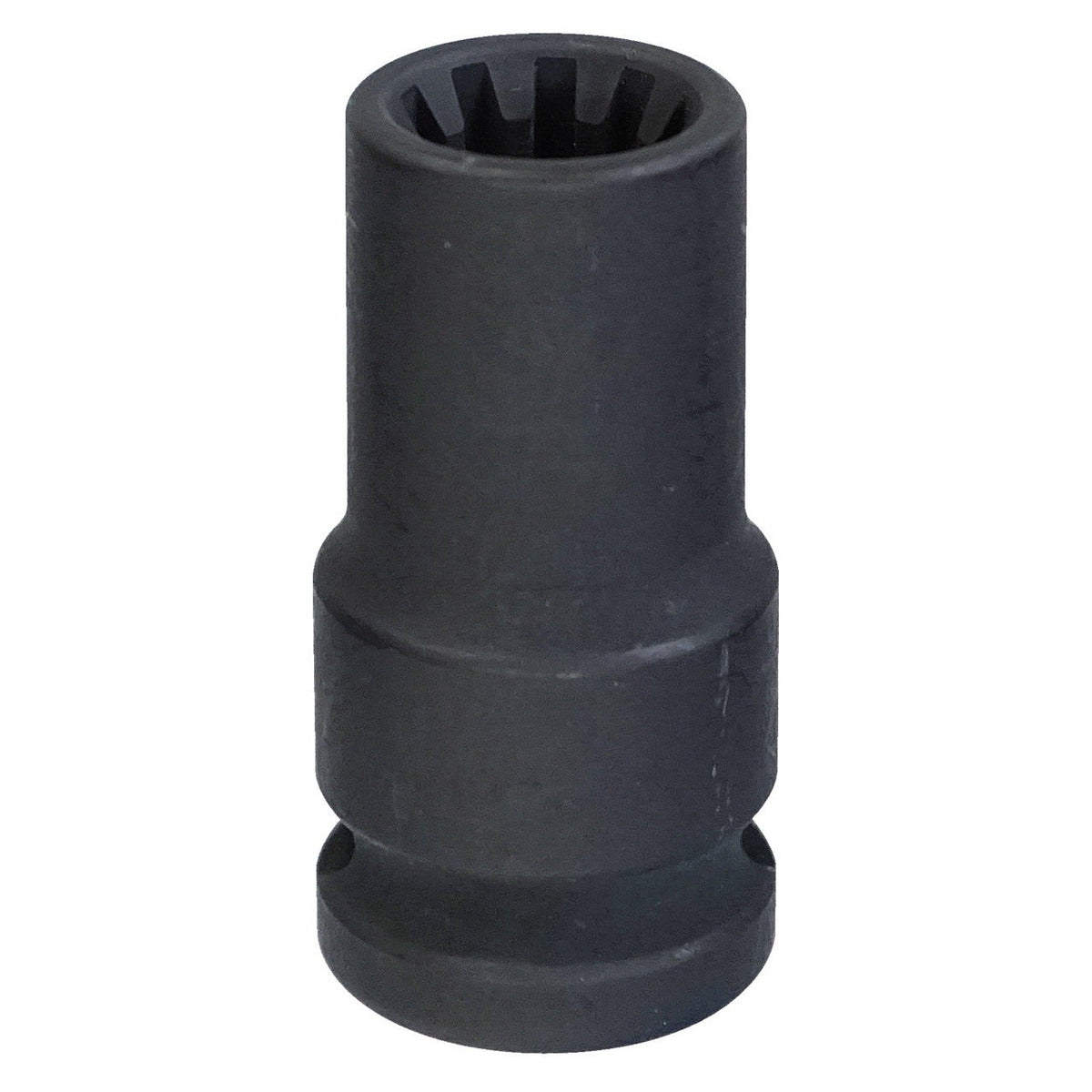 KL-0112-912 - Llave de tubo: Vaso de impacto largo con perfil poligonal interior y acabado negro