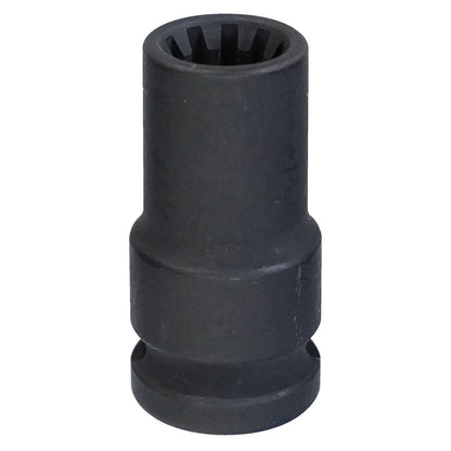 KL-0112-912 - Llave de tubo: Vaso de impacto largo con perfil poligonal interior y acabado negro
