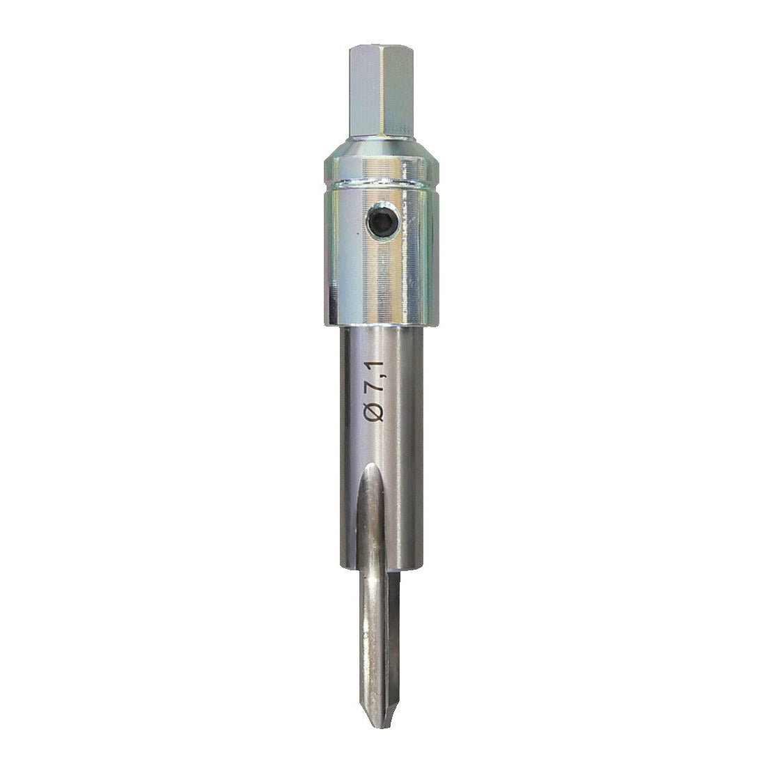KL-1383-2231 - Broca perforadora Ø7,1 para M8x1: Broca escalonada con vástago cuadrado y marca Ø7,1 grabada