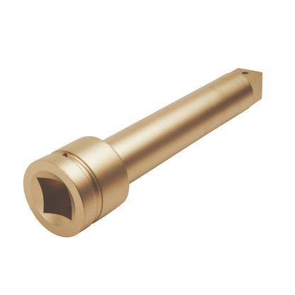 Alargadera impacto 3/4" 250mm: Barra alargadera de color dorado con extremo hexagonal hueco