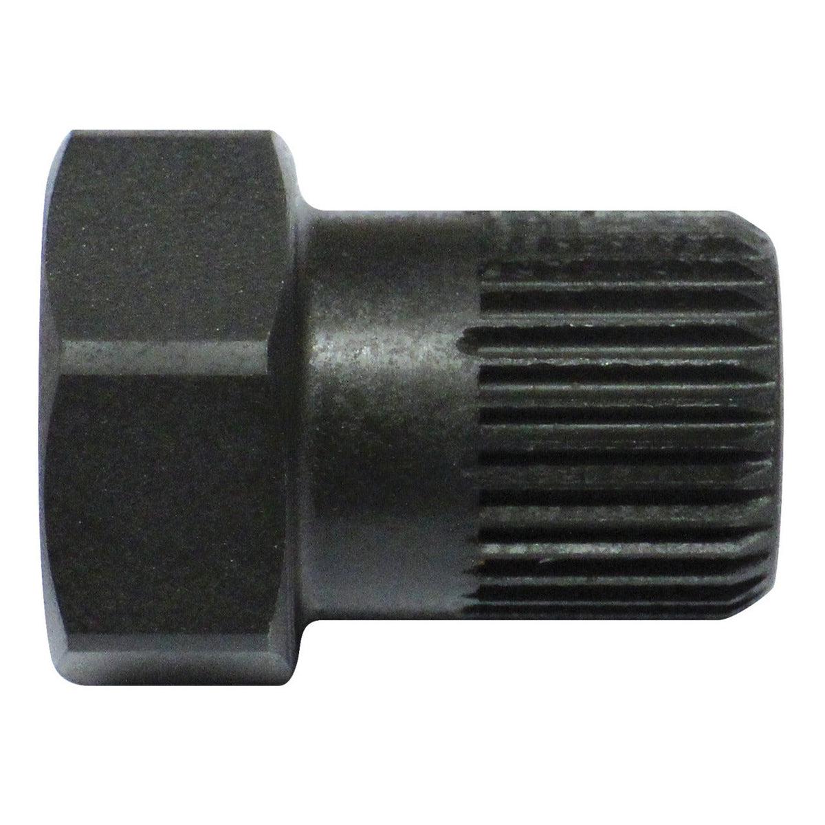 KL-0284-4202 - Tuerca de unión, multidiente, 32 dientes: Adaptador metálico negro con extremo hexagonal